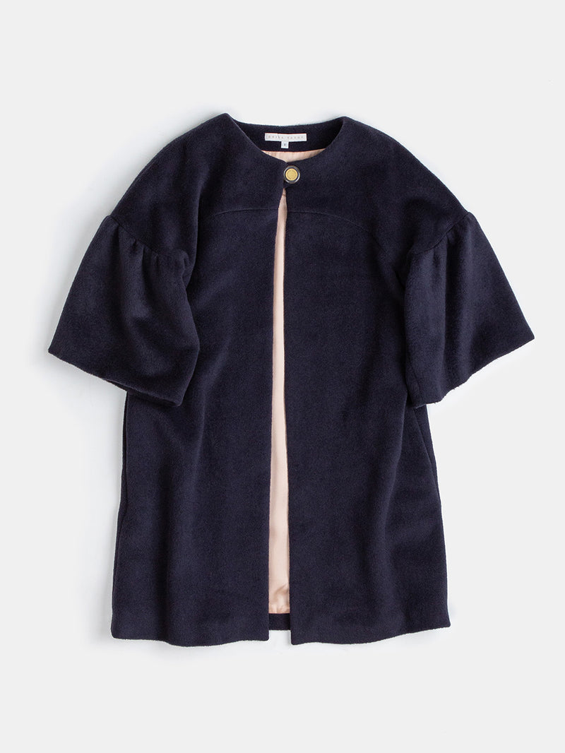 Sadie Alpaca Wool Coat In Midnight
