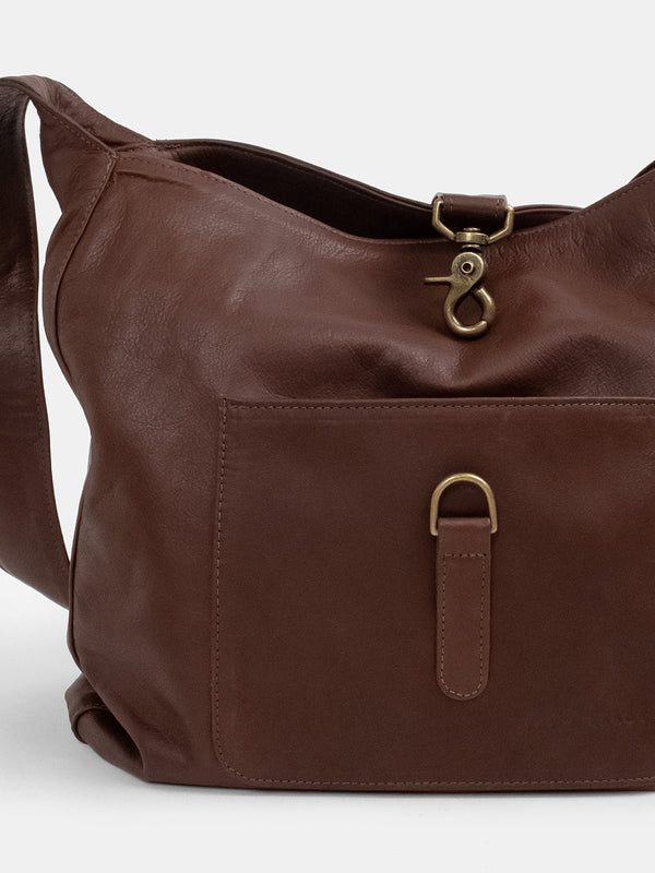 Emerson Satchel Bag in Chocolate