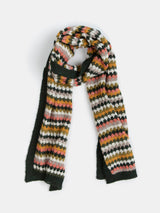 Baby Alpaca Ribbed Edge Scarf in Sunset Stripe