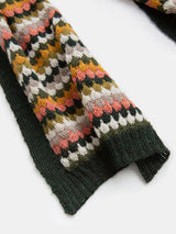 Baby Alpaca Ribbed Edge Scarf in Sunset Stripe
