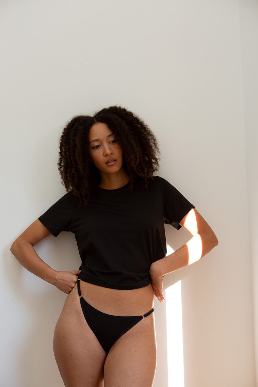 Pima Cotton Bikini in Black