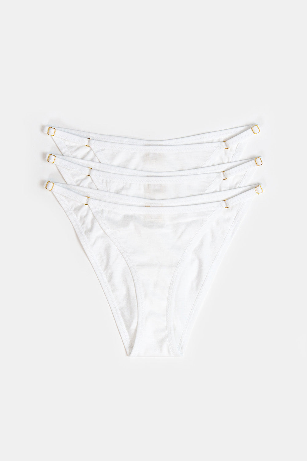 Pima Cotton Bikini Bundle of 3 in White