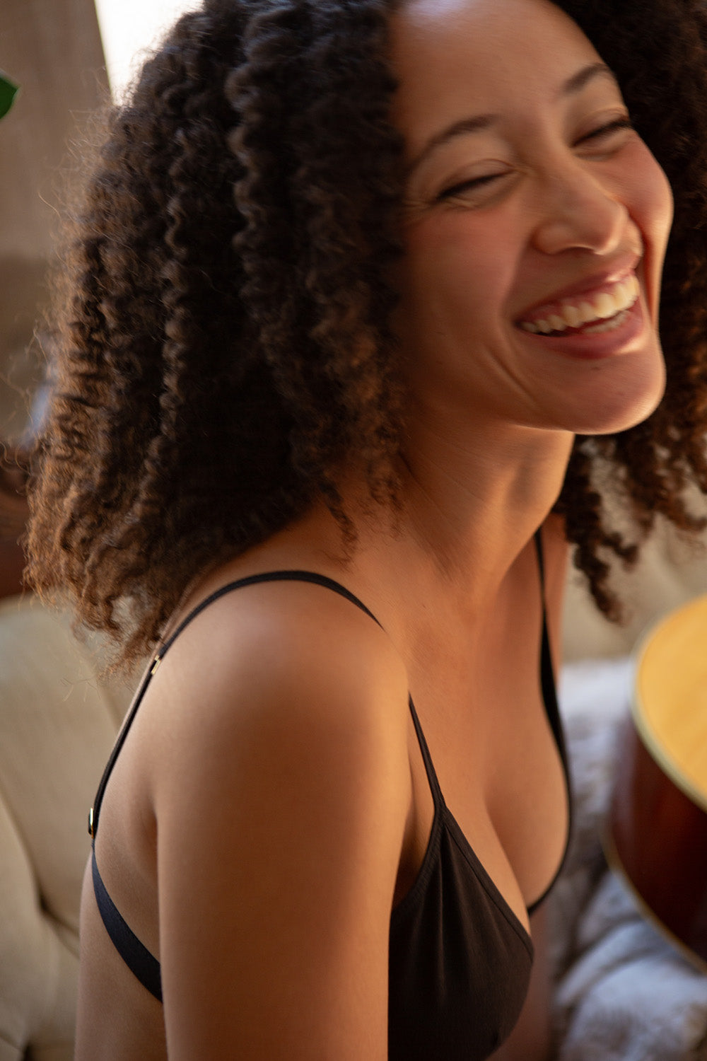Pima Cotton Bra in Black