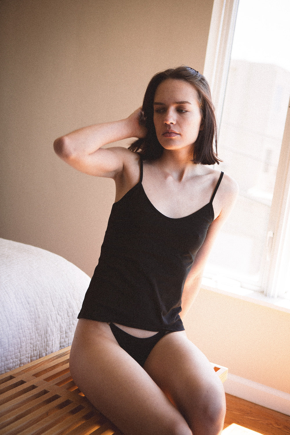 Pima Cotton Camisole in Black