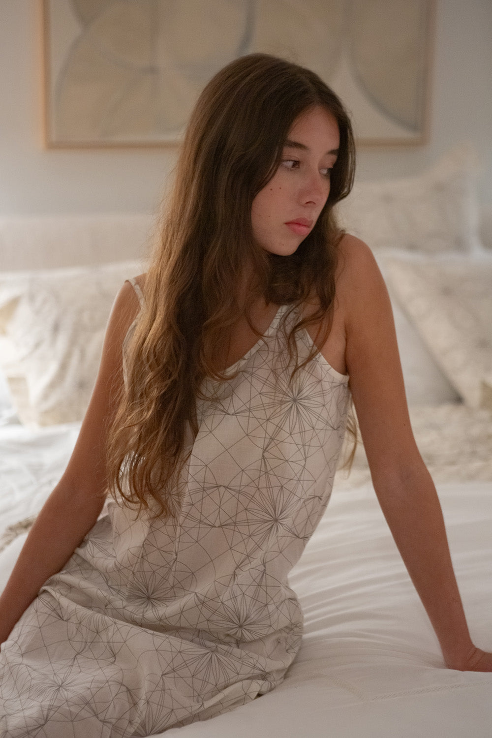 Cotton Sejal Slip in Lena Wolff 'Drawn Star'