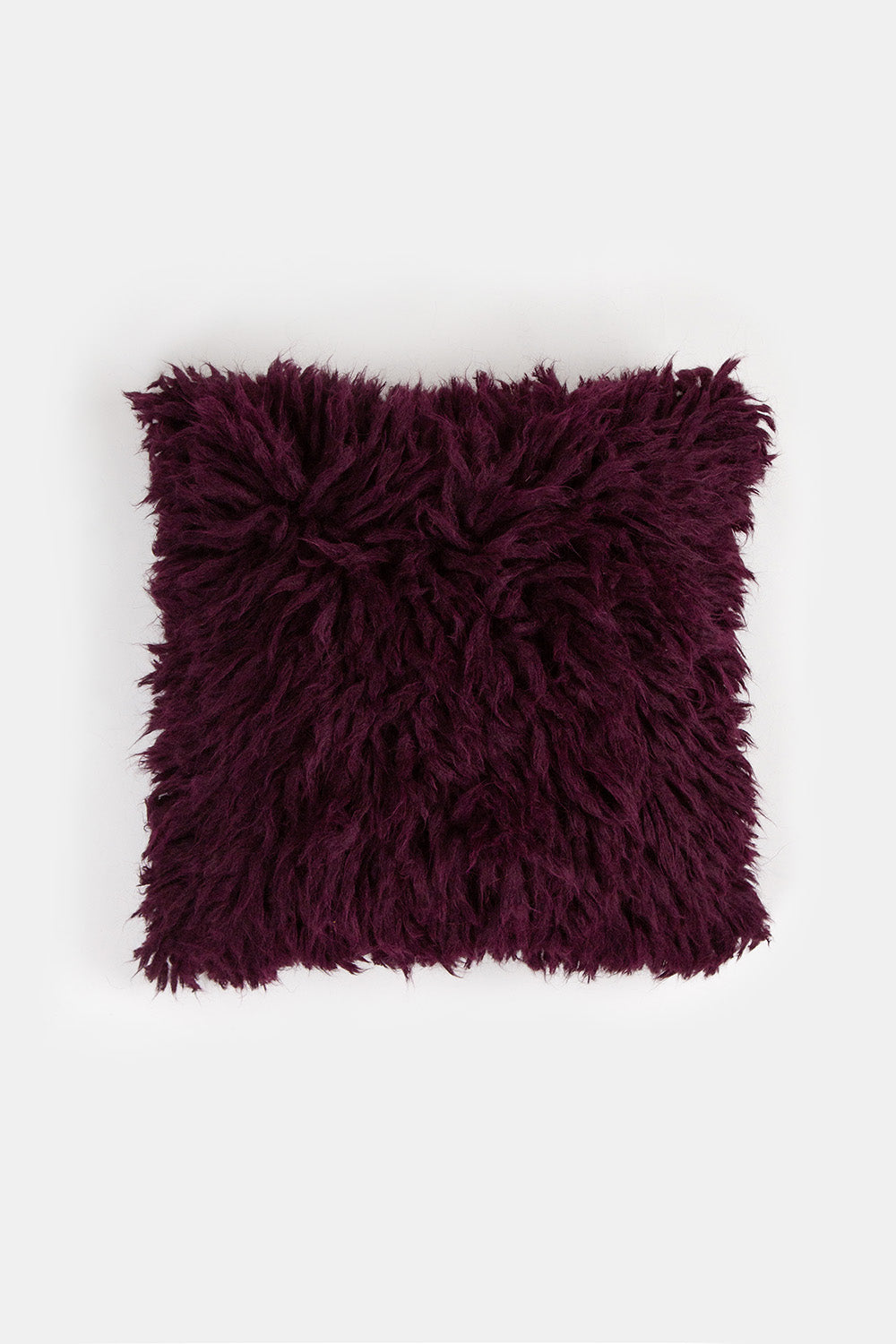 Baby Alpaca Shag Pillow in Aubergine