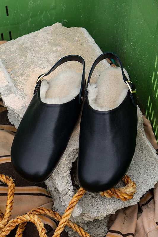 Beatrice Valenzuela Kohl Clog with Shearling