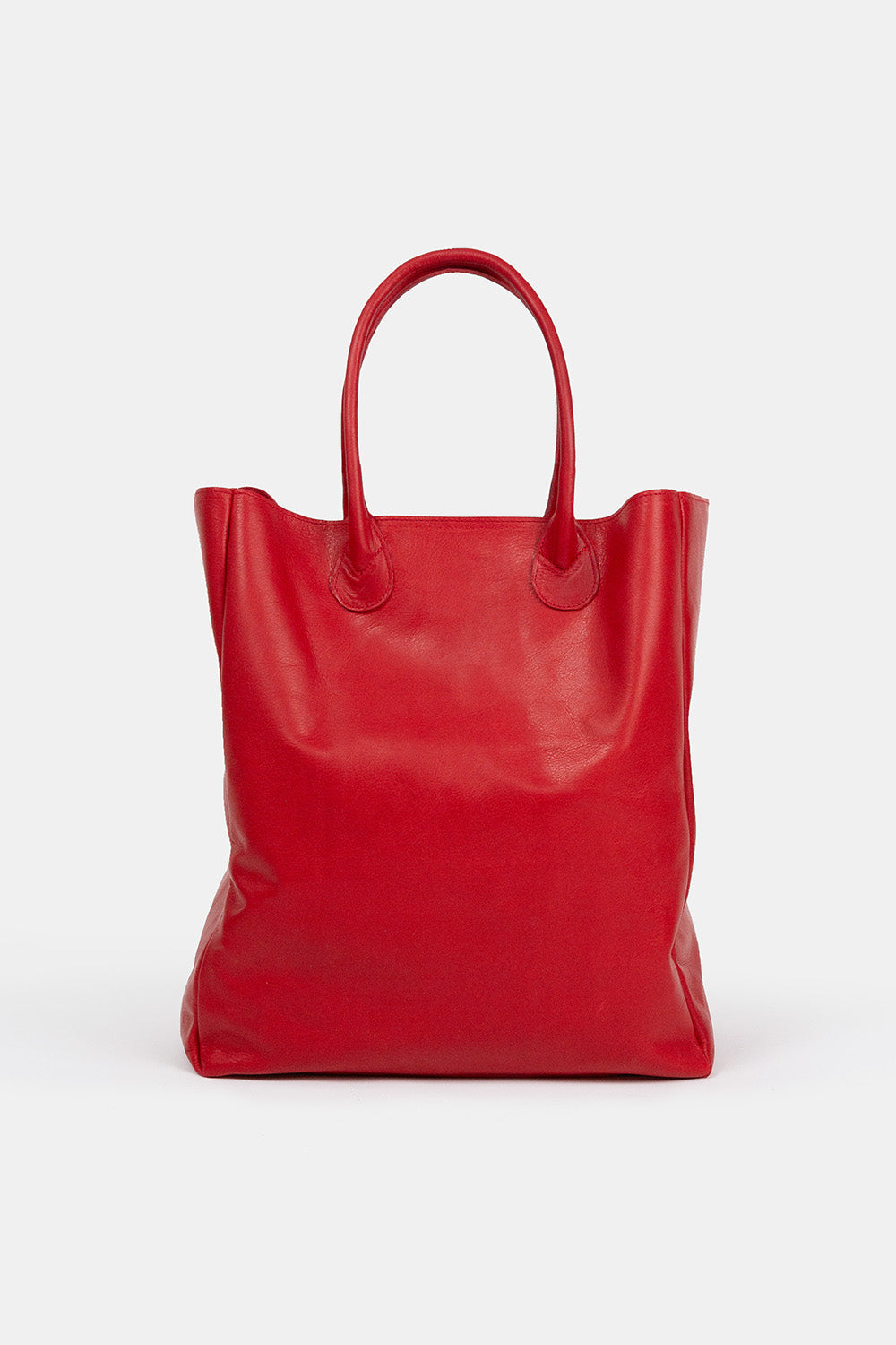 Eve Leather Shopping Tote in Vermilion