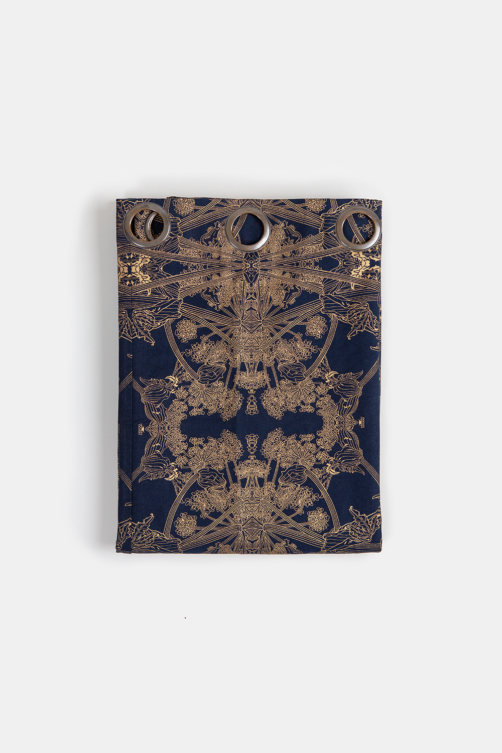 Cotton Shower Curtain in Navy/Gold Botanicus