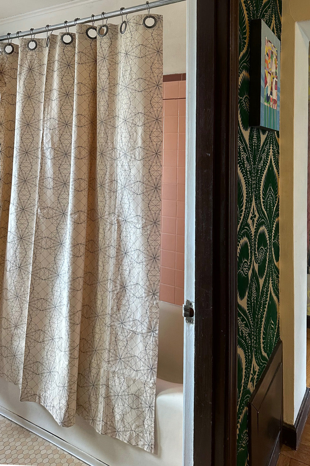 Cotton Shower Curtain In Lena Wolff 'Drawn Star'