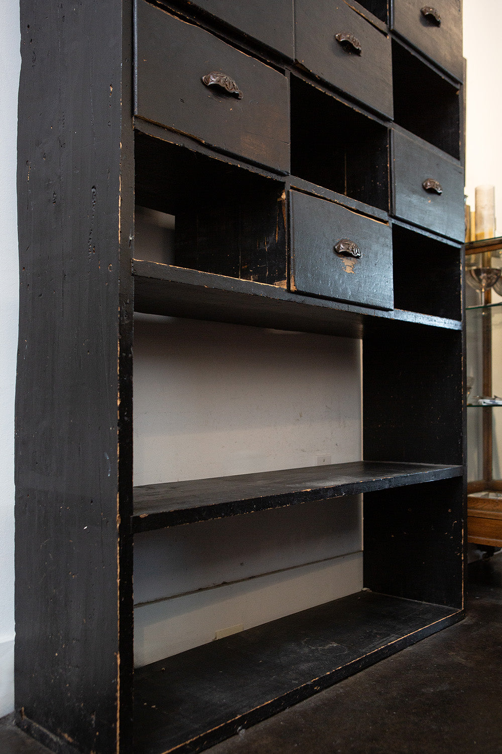 Black Shelf With Drawers