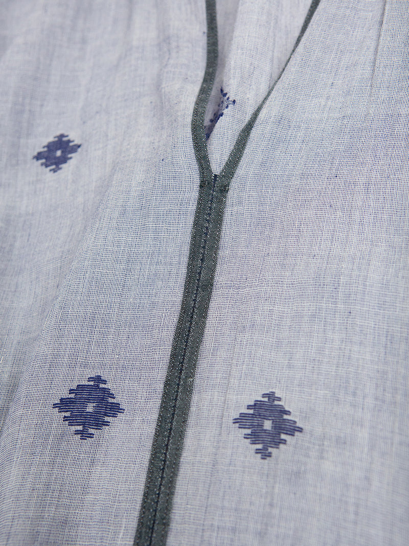 Patti Jamdani Cotton Top in Chambray