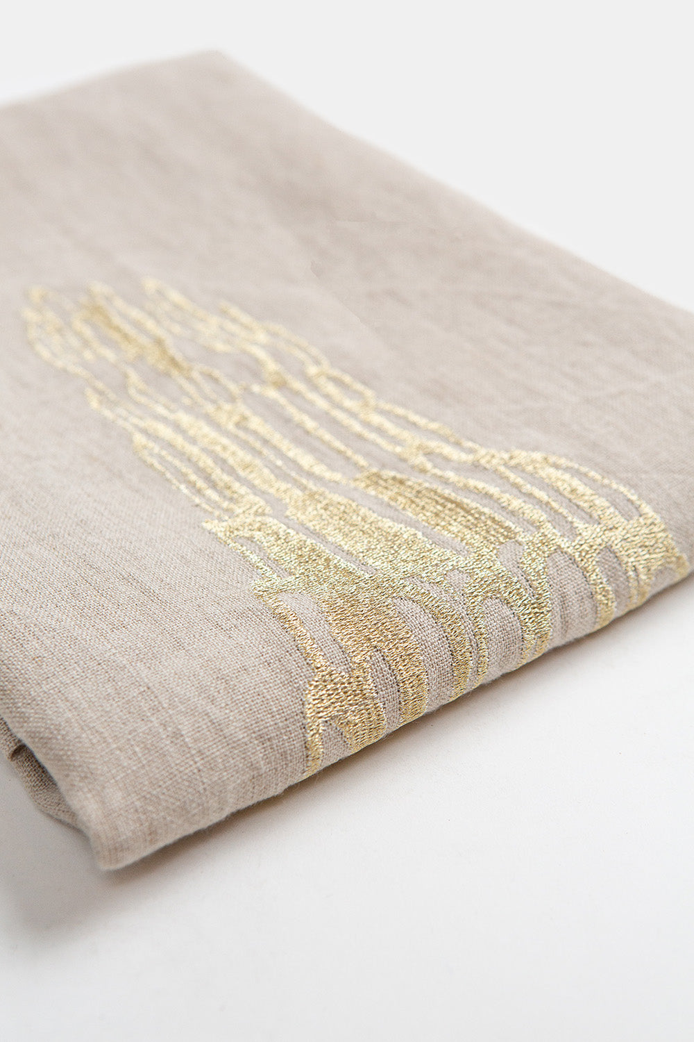 Linen Table Runner In Emily Payne 'Fleet' Embroidery