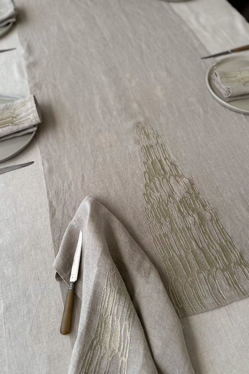 Linen Table Runner In Emily Payne 'Fleet' Embroidery