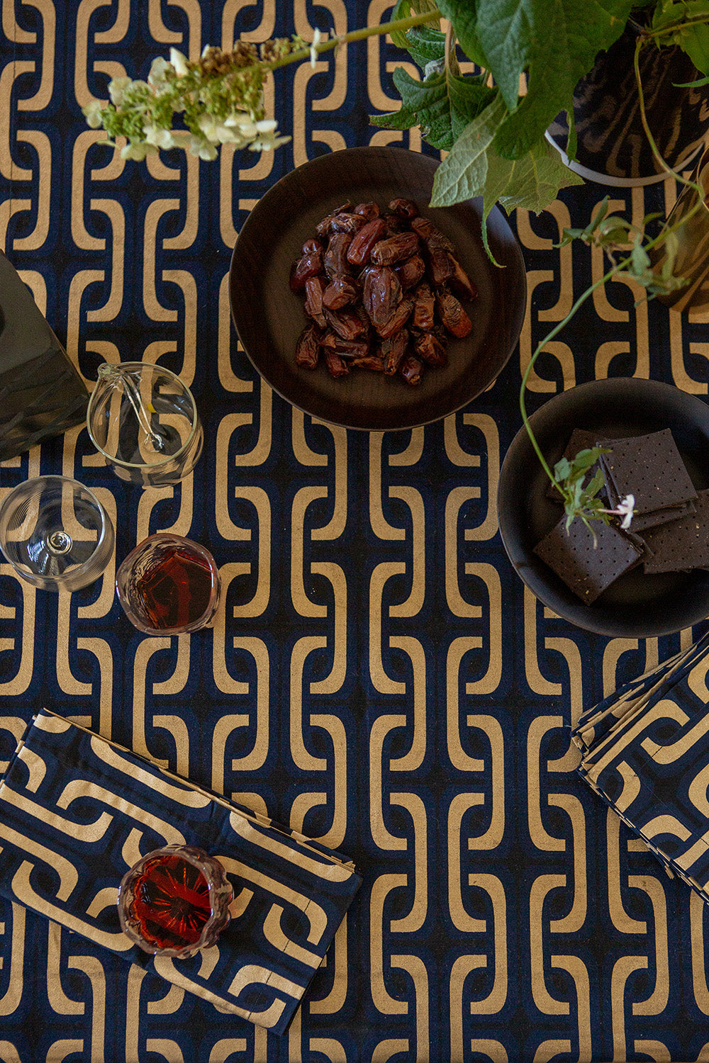 Cotton Table Runner in Midnight Super 1965