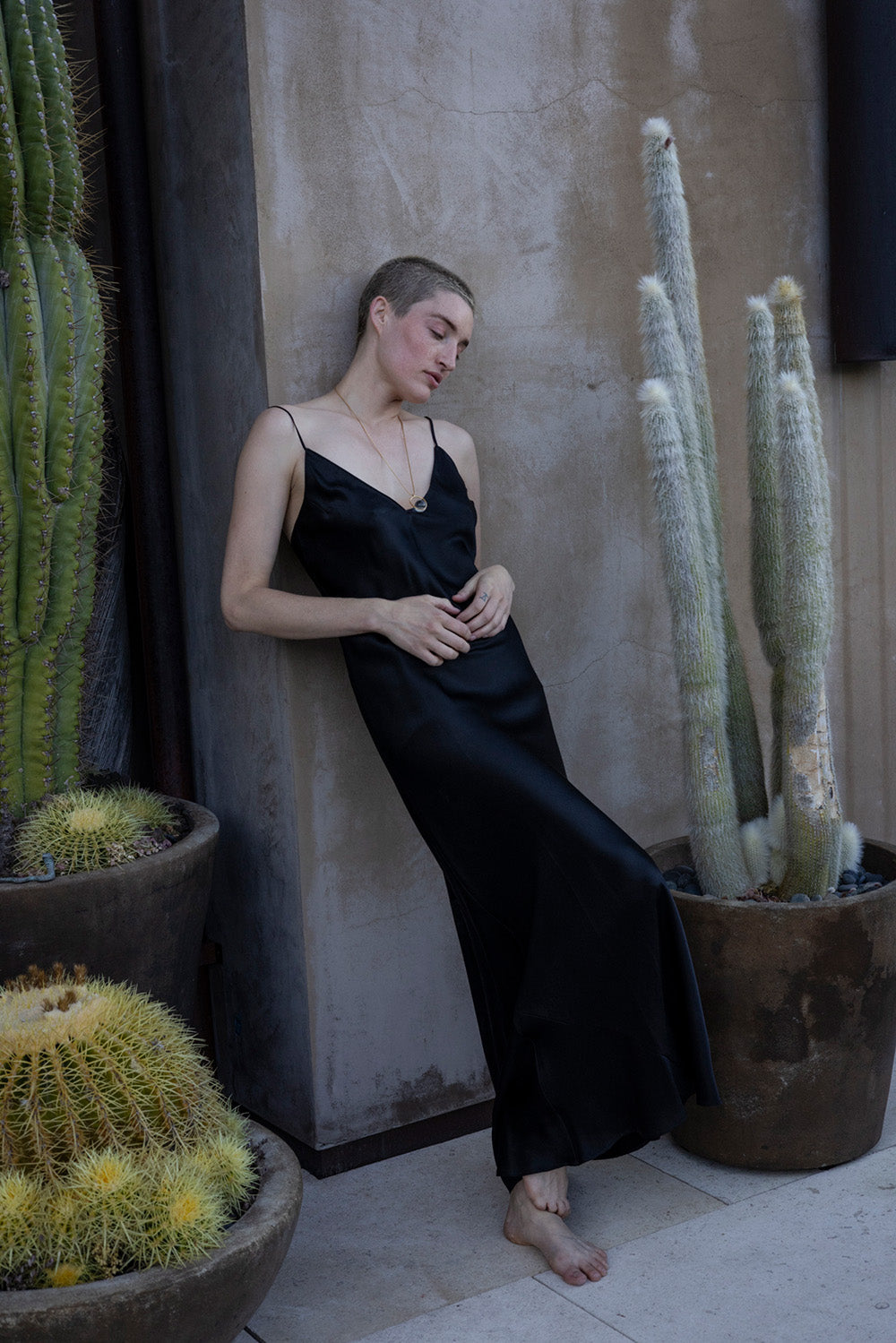 Tallulah Silk Charmeuse Gown in Black 2 Tallulah Silk Charmeuse Gown in Black 2