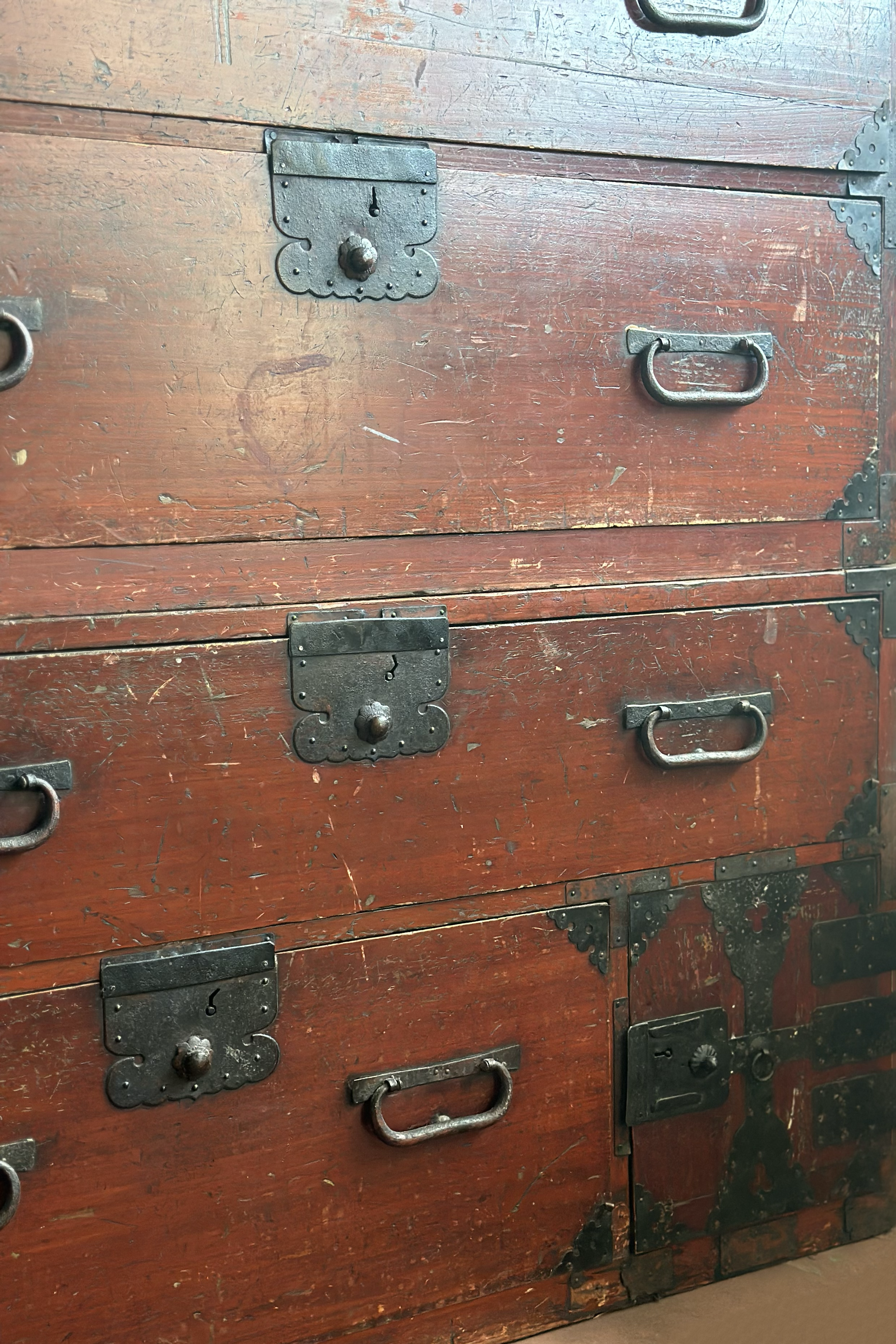 Antique Two-Part Japanese Tansu