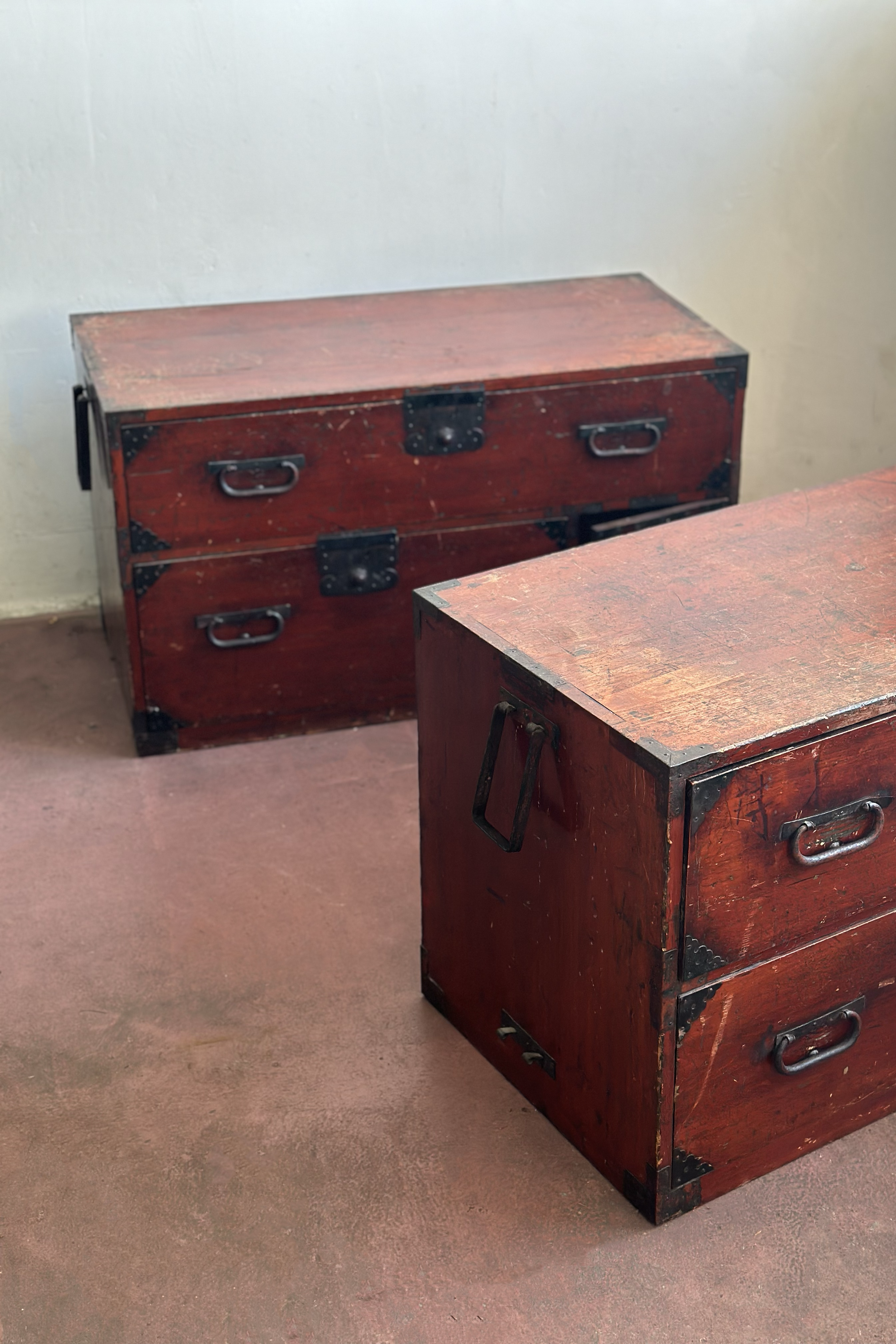 Antique Two-Part Japanese Tansu