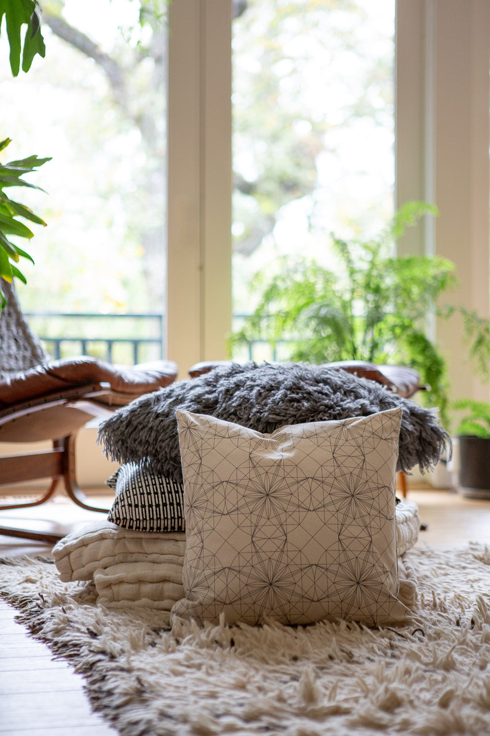 Cotton Throw Pillow In Lena Wolff 'Drawn Star'