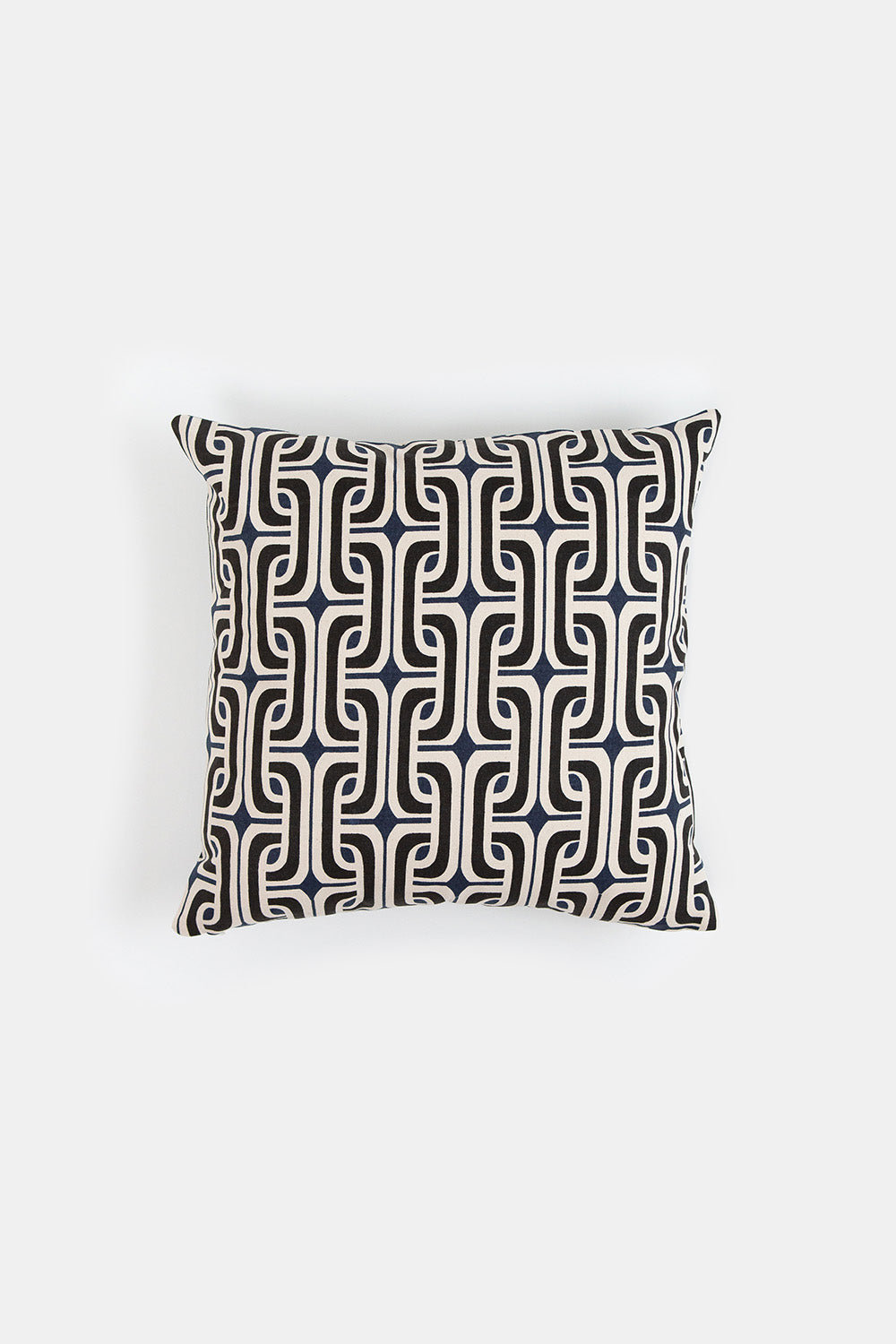 Cotton Throw Pillow In Navy And Black Super 1965