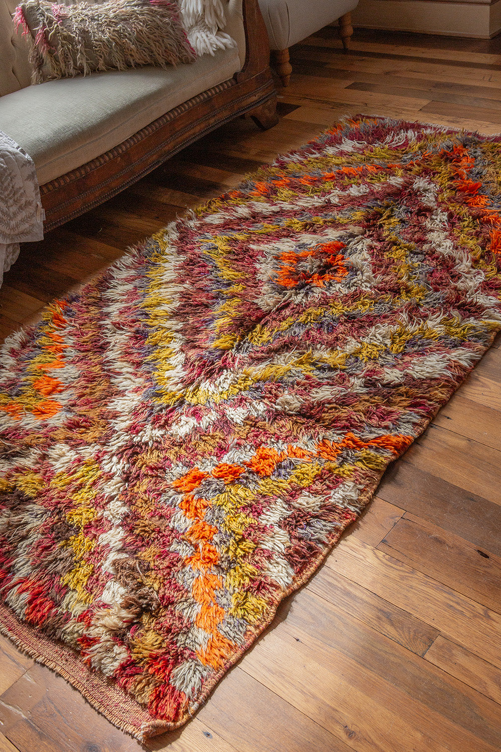 Vintage Turkish Tulu Shag Rug