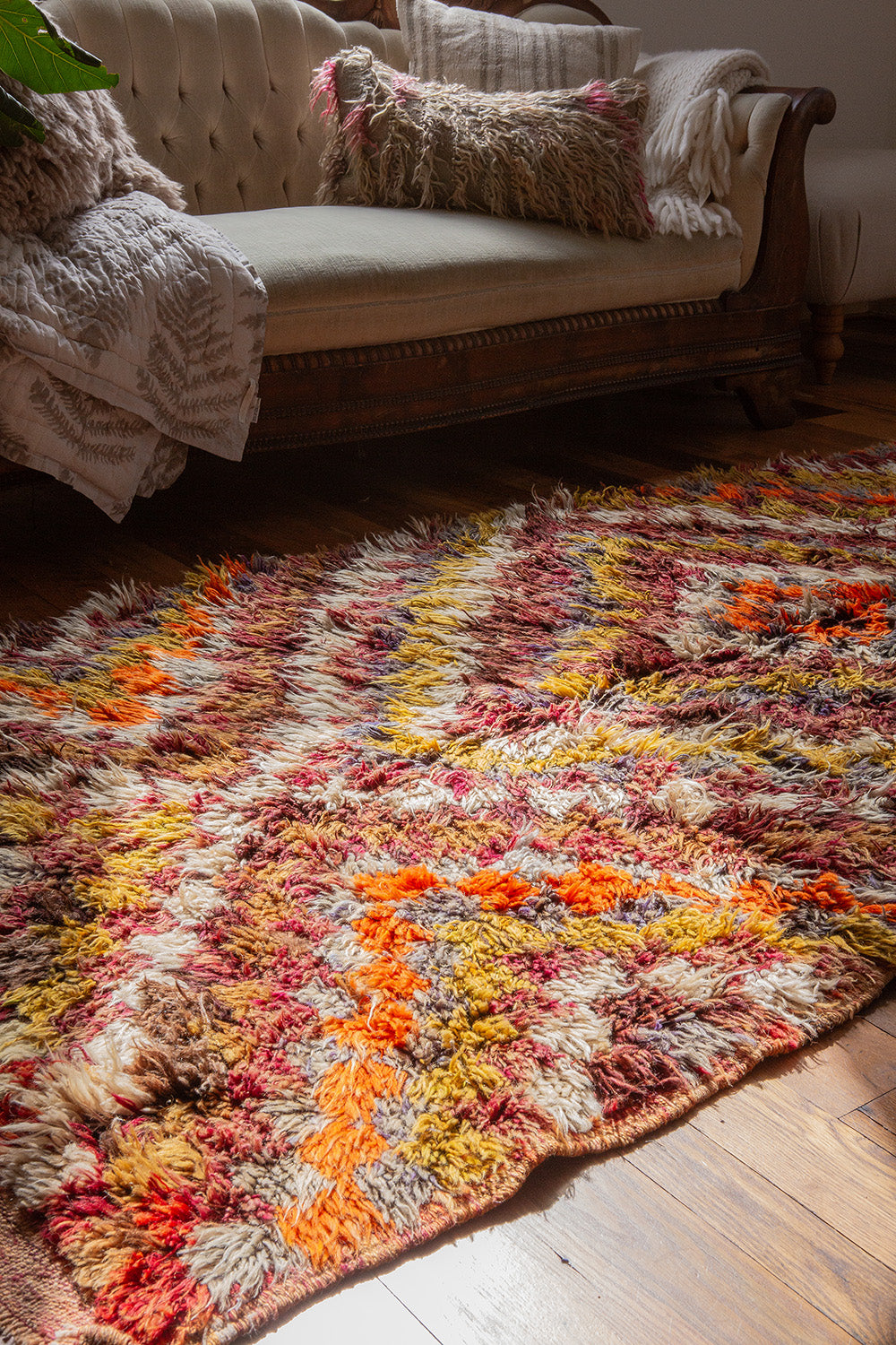 Vintage Turkish Tulu Shag Rug