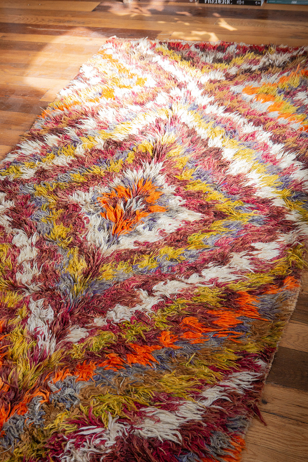 Vintage Turkish Tulu Shag Rug