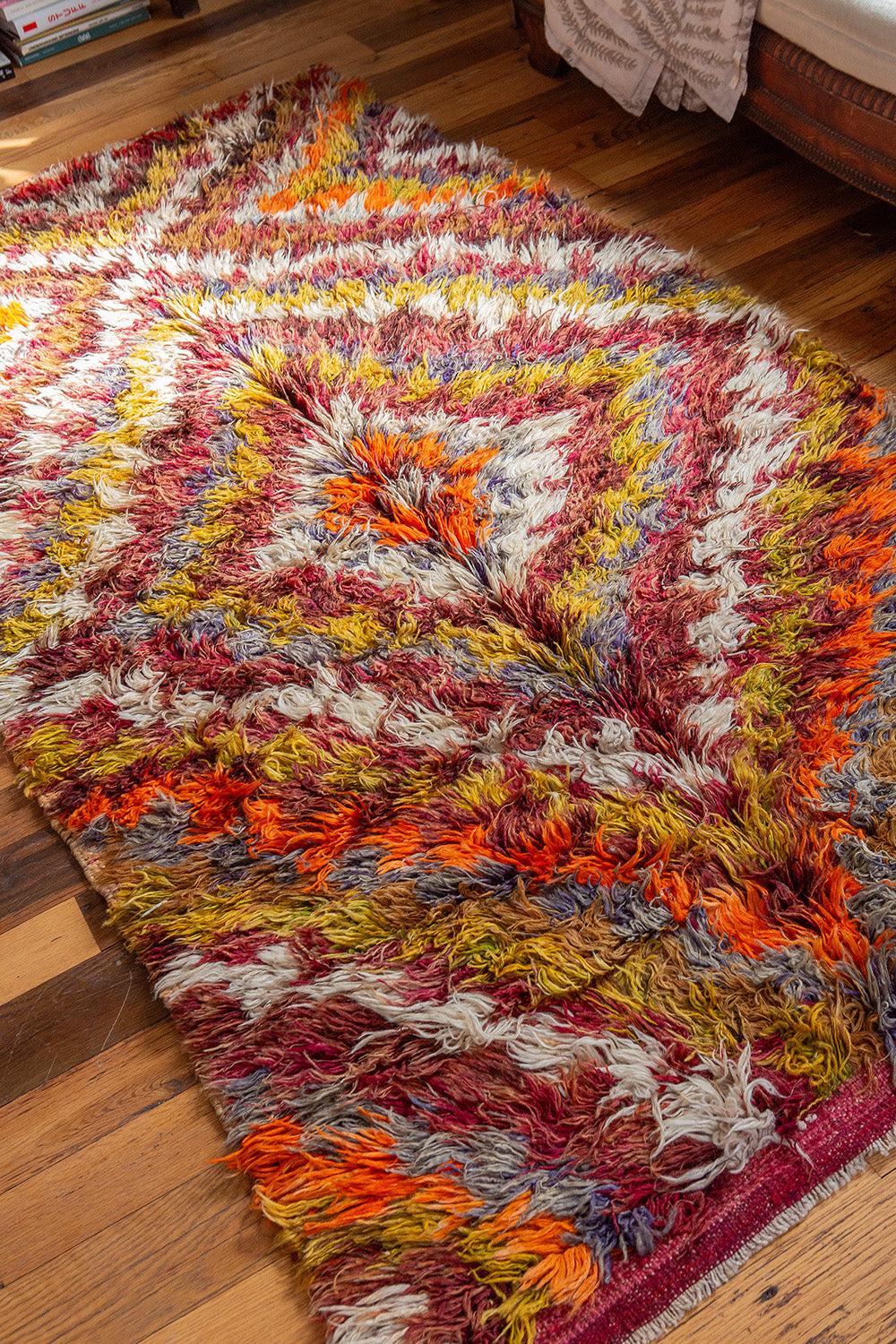 Vintage Turkish Tulu Shag Rug