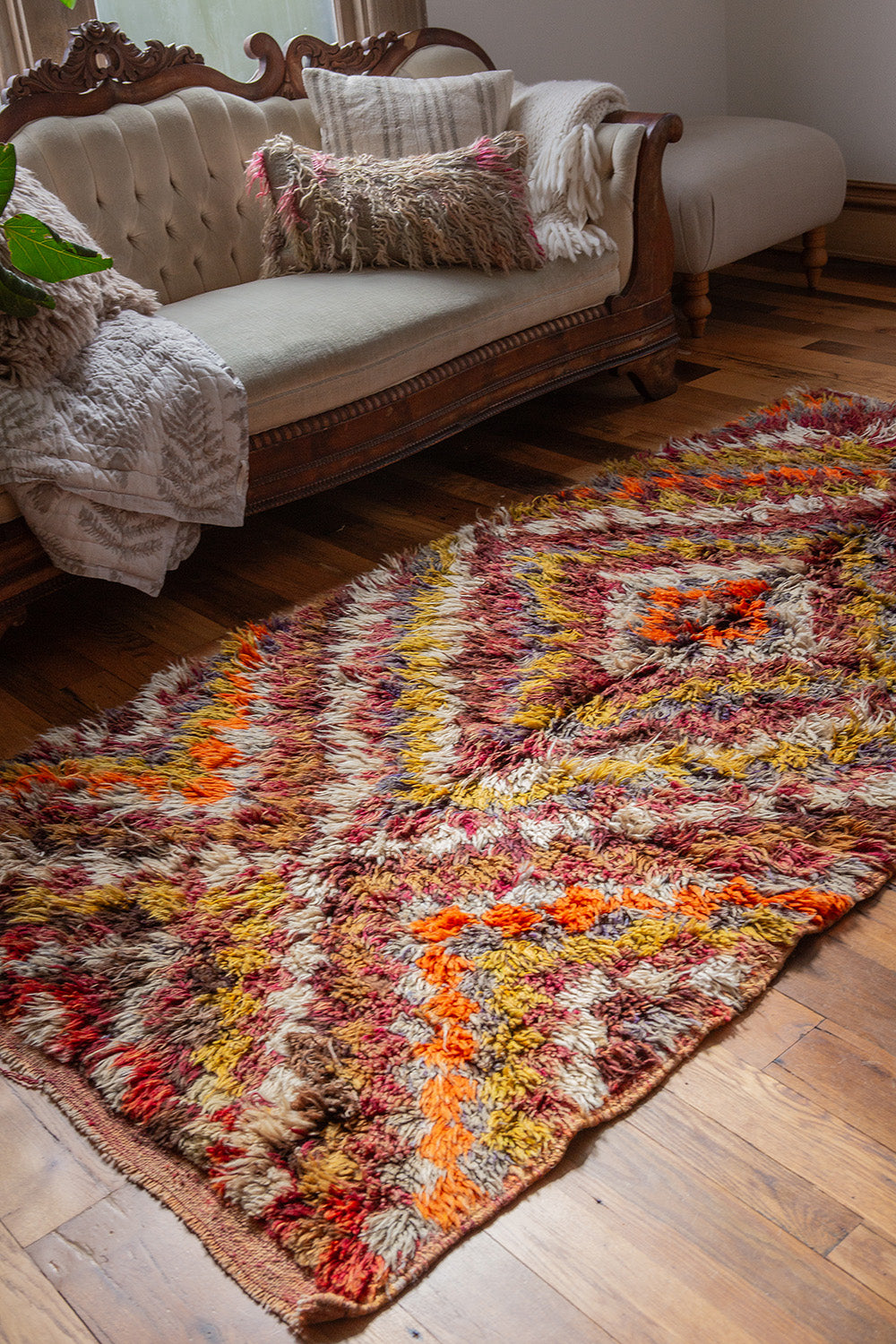 Vintage Turkish Tulu Shag Rug