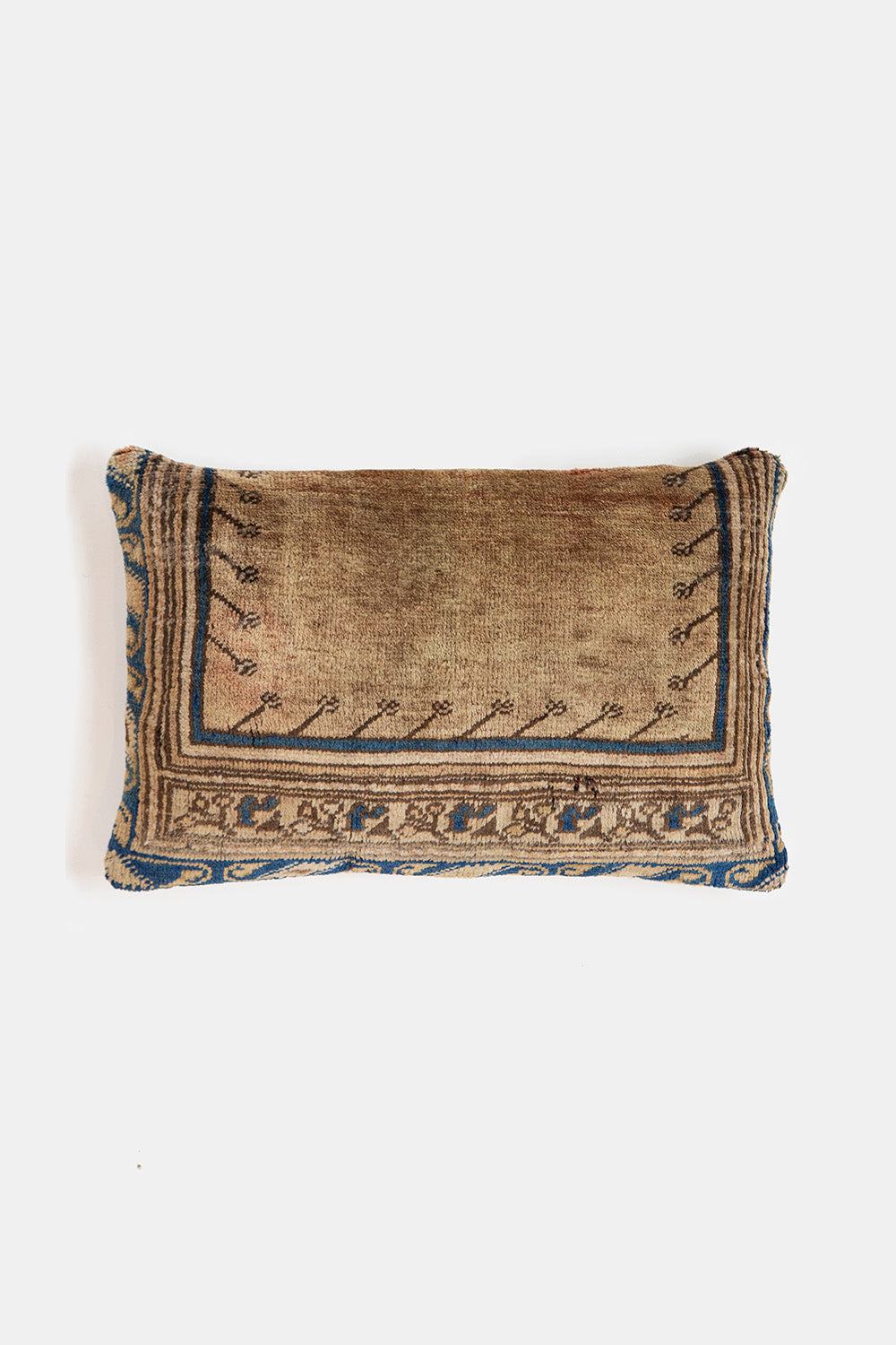 Vintage Turkish Flatweave Throw Pillow In Deniz