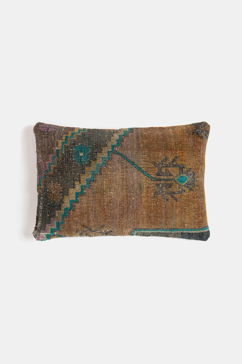 Vintage Turkish Flatweave Throw Pillow In Göl