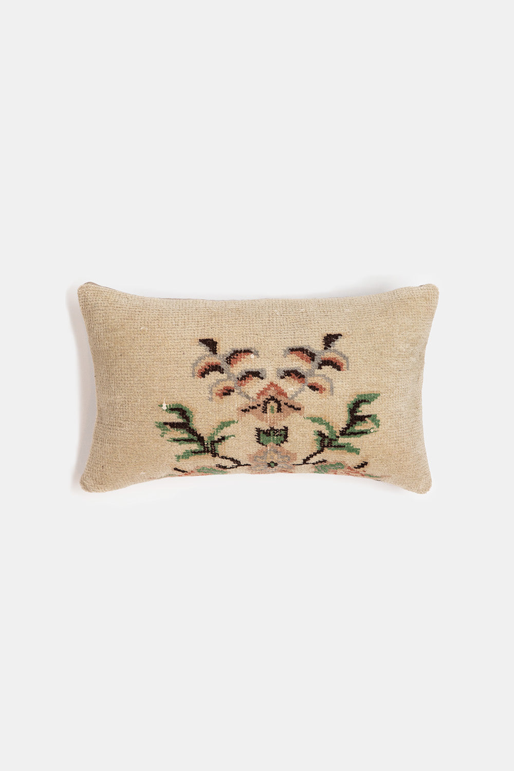 Vintage Turkish Flatweave Throw Pillow In Çiçekli