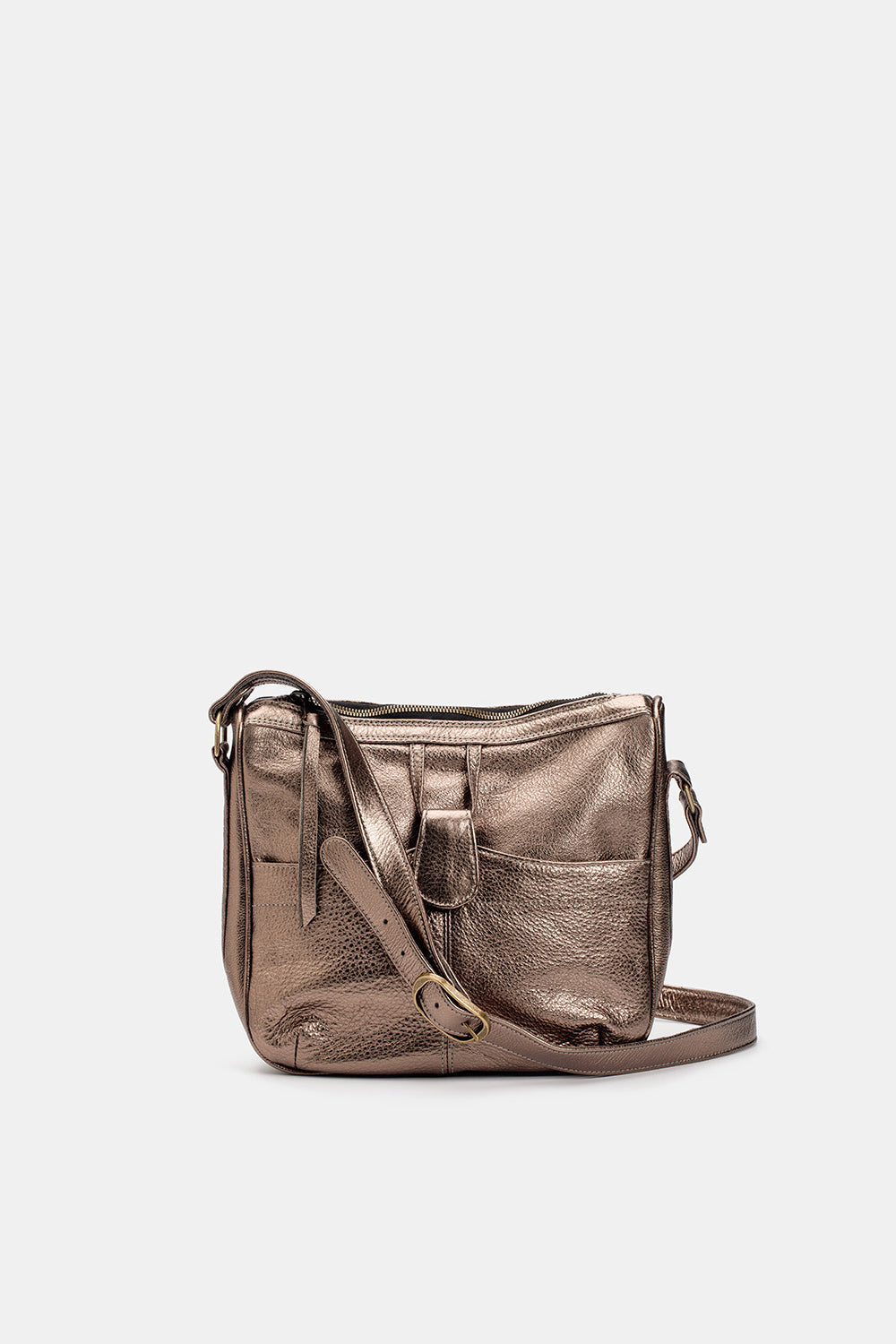 Twiggy Leather Shoulder Bag in Bronze