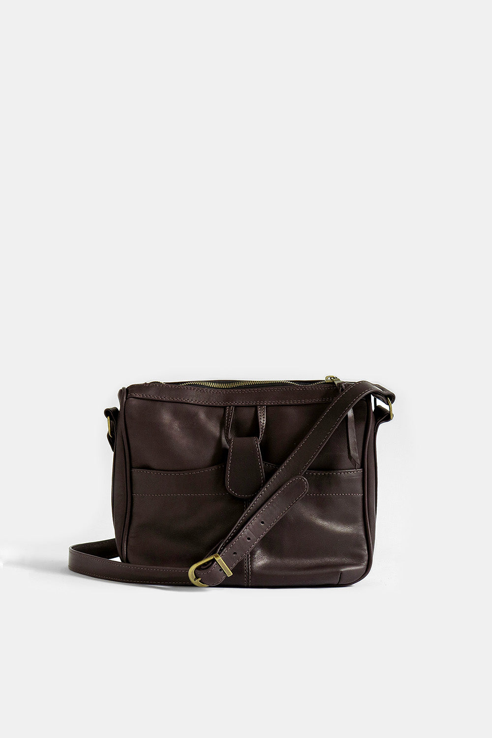 Twiggy Leather Shoulder Bag in Nocino