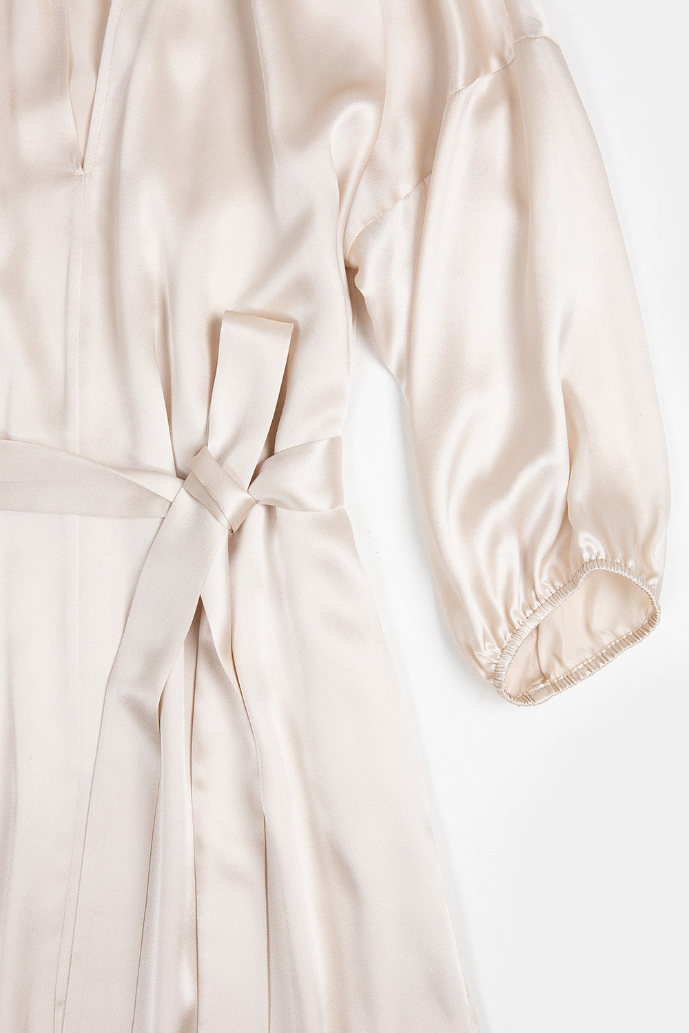 Tynan Silk Charmeuse Dress in Alabaster