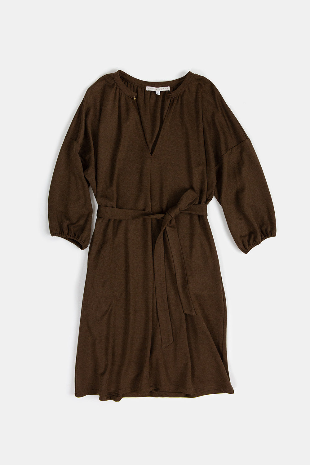 Tynan Wool Silk Dress in Cardamom