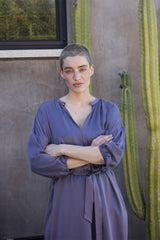 Tynan Sueded Silk Charmeuse Dress in Dusk