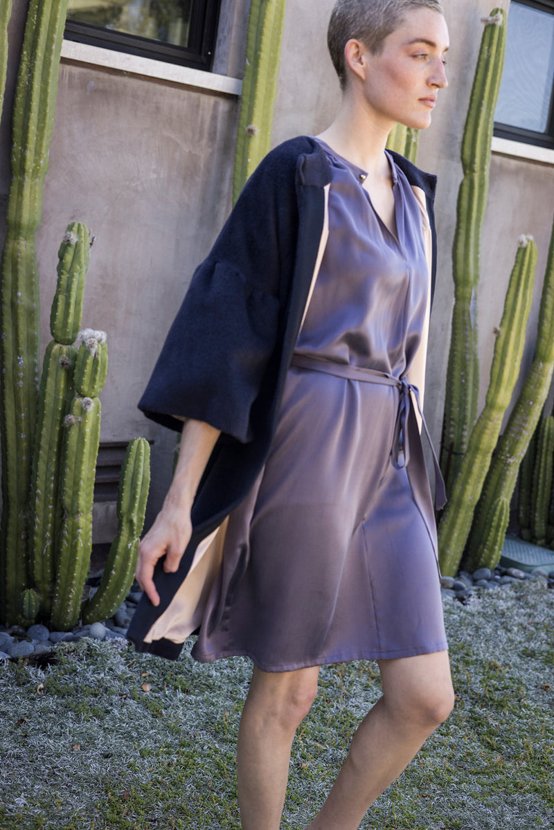 Tynan Sueded Silk Charmeuse Dress in Dusk