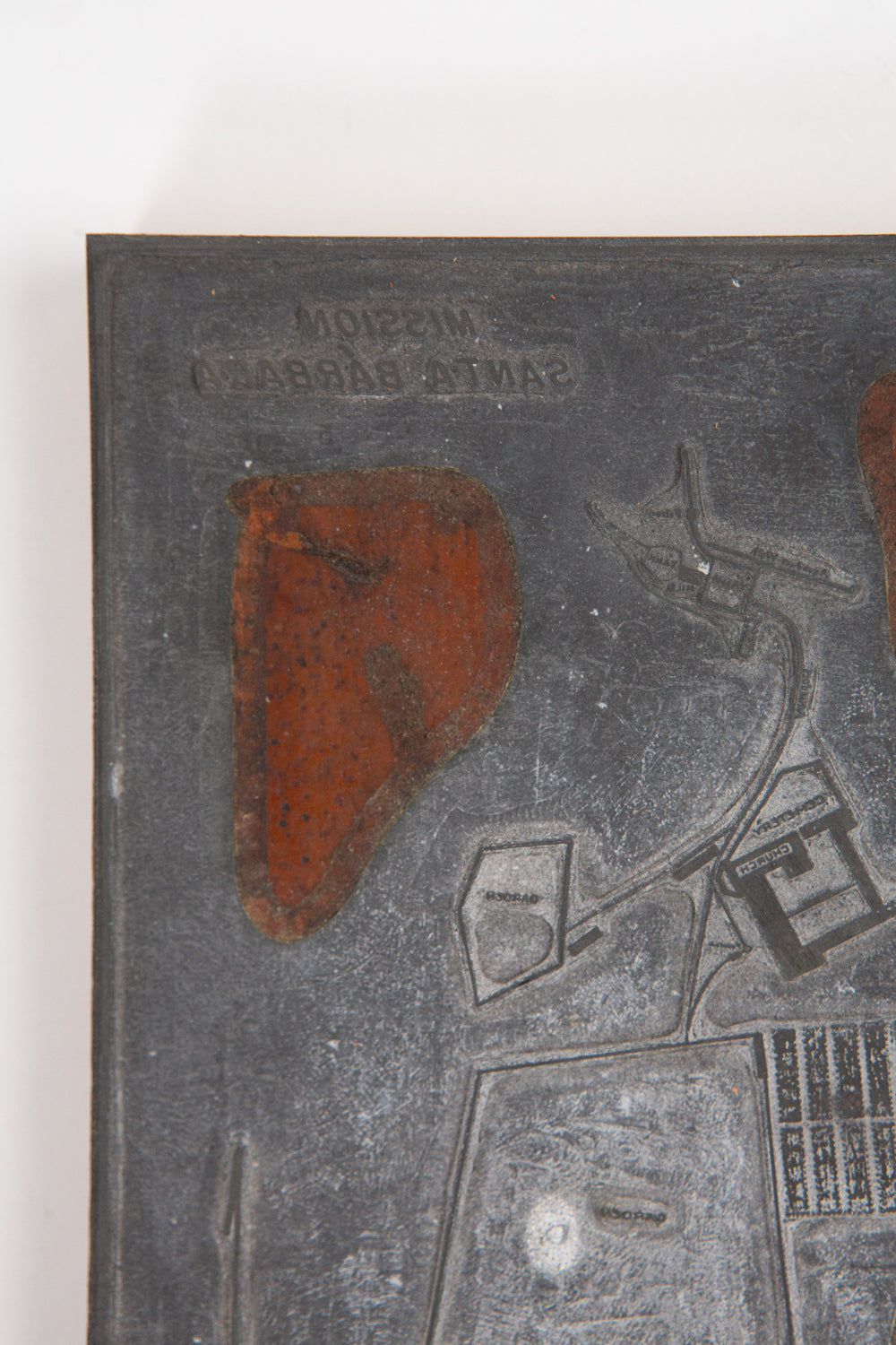 Set of 4 Wood and Metal Geographical Plates