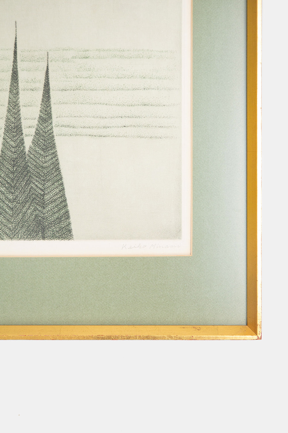 Keiko Minami Three Fir Trees Etching