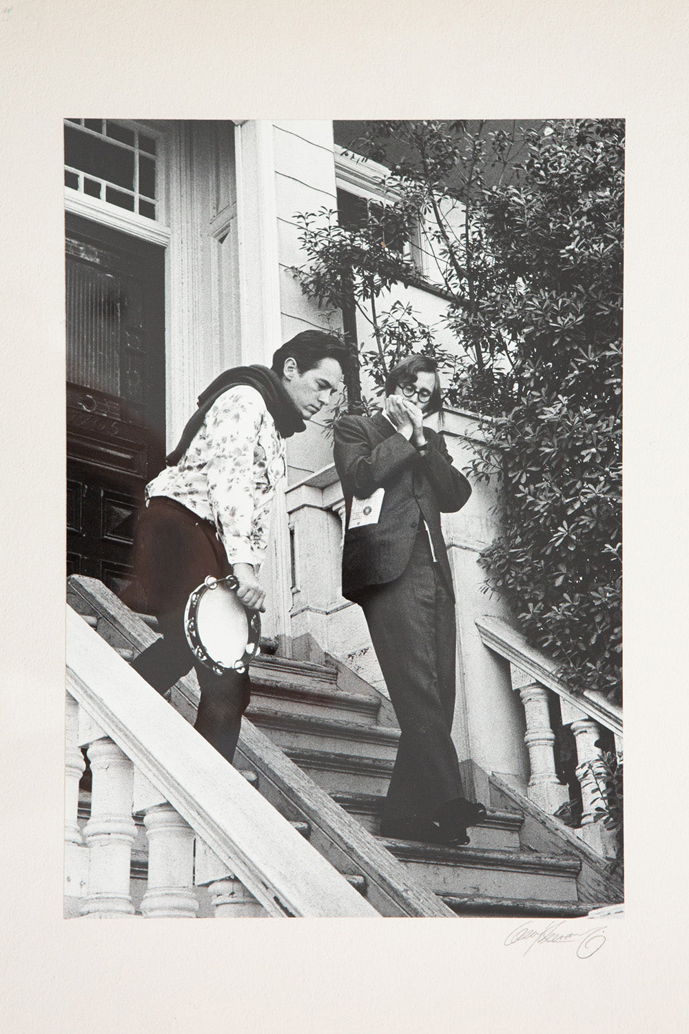 Larry Keenan "Michael McClure, Bruce Conner leaving Hazelwood's. 1965. San Francisco".