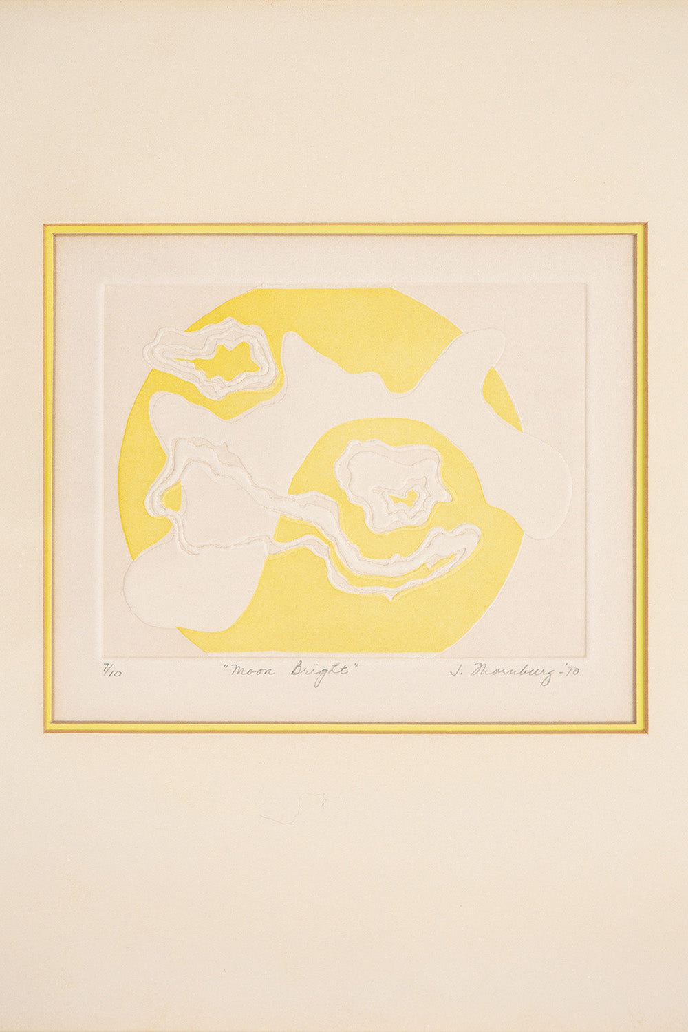 “Moon Bright” Embossed Etching, Jean Thornburg, 1970