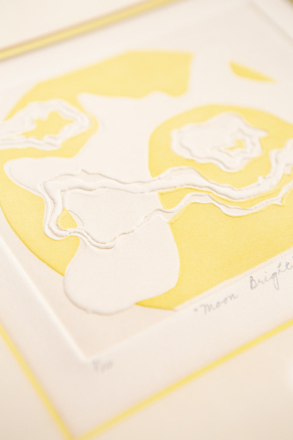 “Moon Bright” Embossed Etching, Jean Thornburg, 1970
