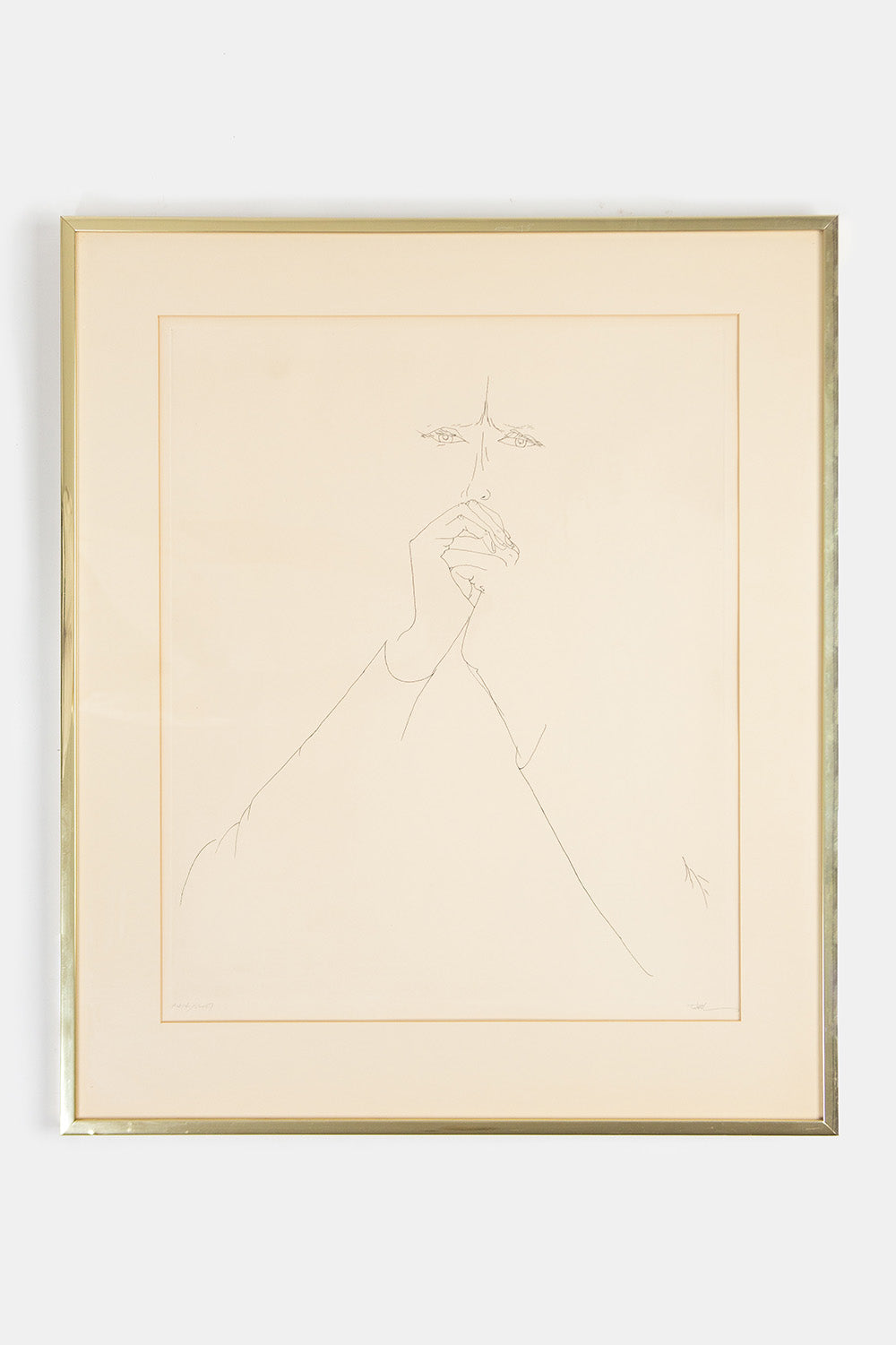 20th Century “Worried Face” European School Etching
