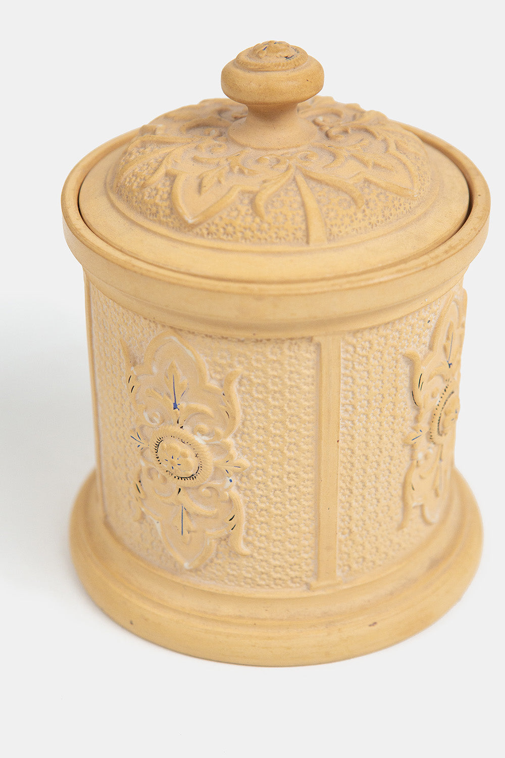 19th Century Biscuit Ware Lidded Sugar Dish