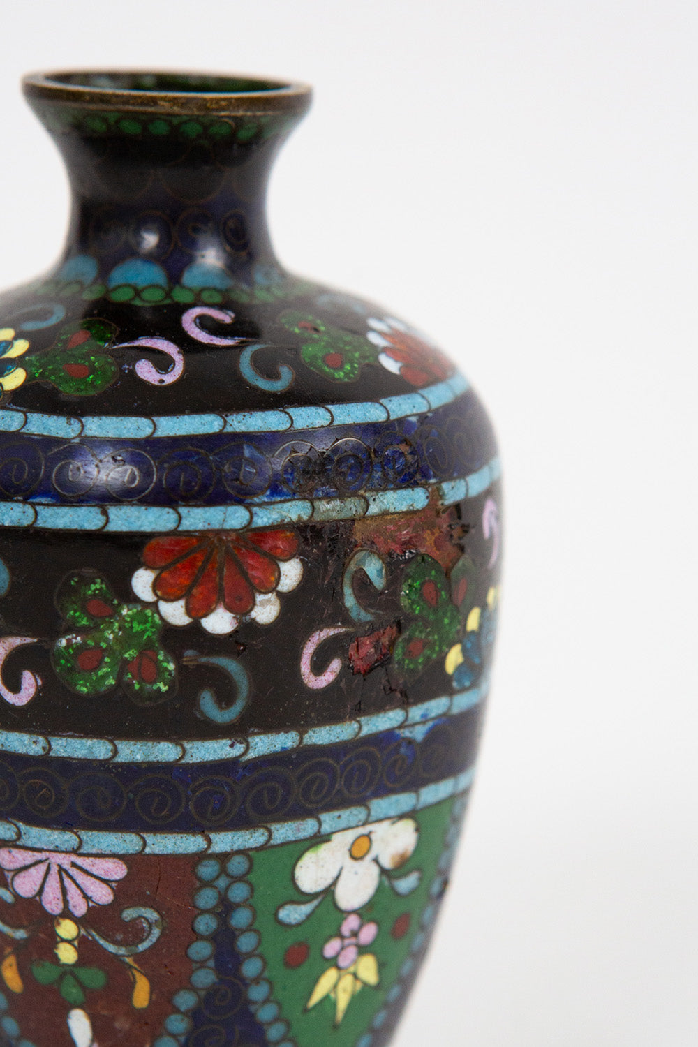 Black Cloisonné Vase