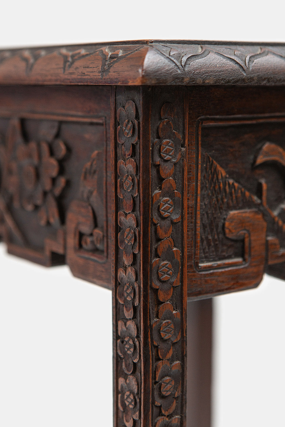 Chinese Carved Wood Side Table