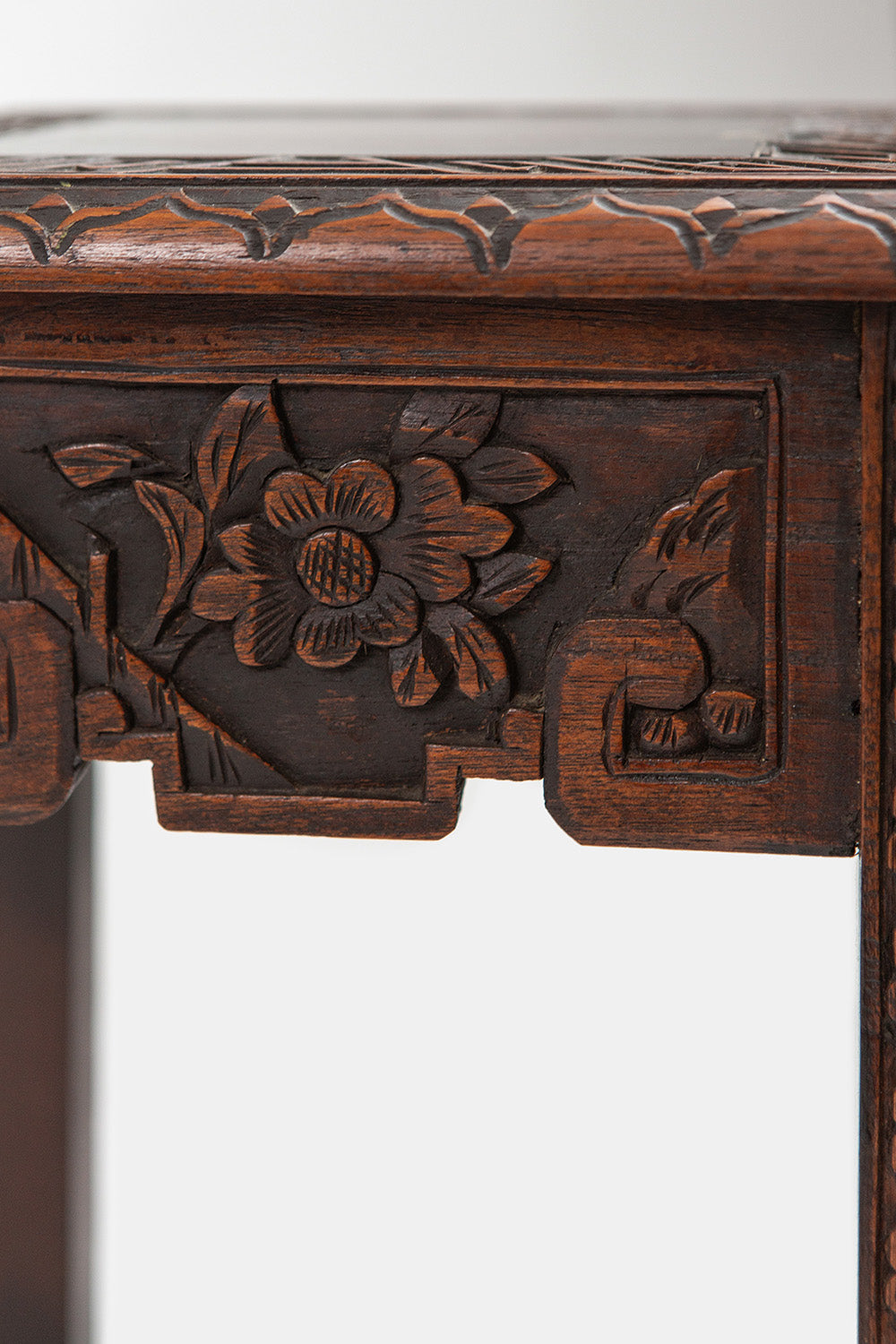 Chinese Carved Wood Side Table