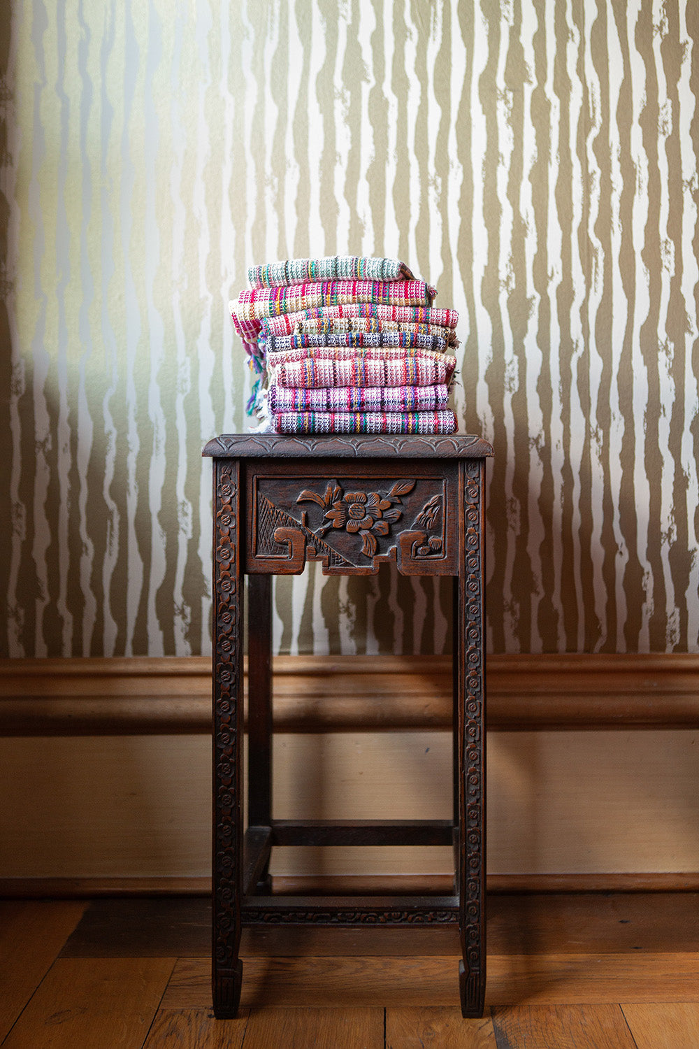 Chinese Carved Wood Side Table