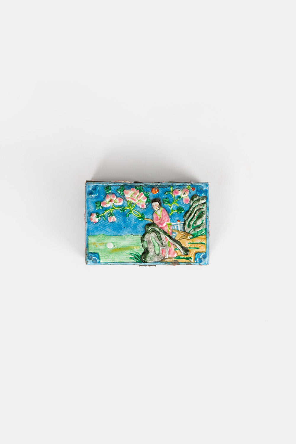 Petite Chinese Pale Blue Enamel Box